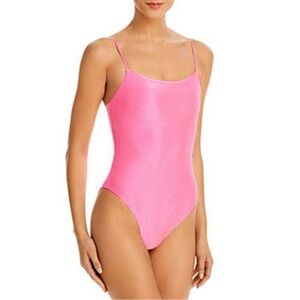 AQUA square neck shimmer bathing suit